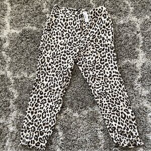 JCrew Leopard Print Linen Easy Pants